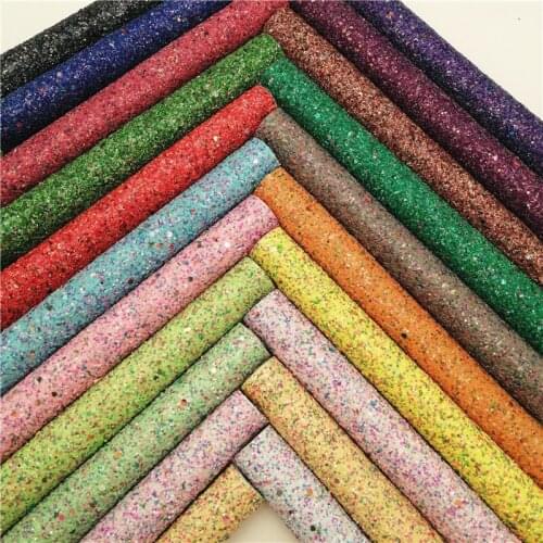 Autumn Glitter Faux Vinyl Fabric with Knited Backing Glitter Leather Sheets Fabric For Earrings Bows DIY 21X29CM GM2282B