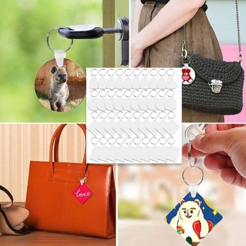 Heat Transfer Keychains Double-Sided Pendants Keychains for Sublimation Keyrings K3ND