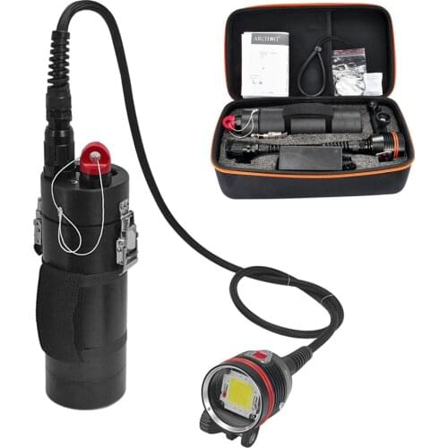 ARCHON DH102 Underwater Spotlight White LED max 10000 Lumen underwater 150 meters Dive Video Light with 10* 26650 batteries
