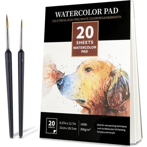 Professional Watercolor Pad 300gsm 20Sheets Watercolor Sketchbook for Painter Hand-Painting Drawing Art Supplies