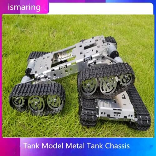 RC Metal Tank Chassis Flexible Damping Golden Robot Tracked Vehicle Chassis Off-road Crawler Caterpillar Mobile Platform