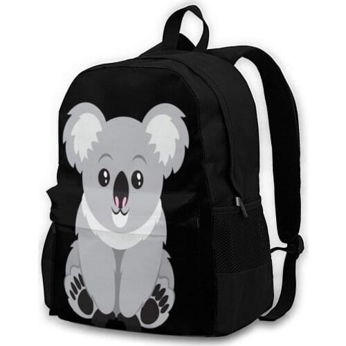 Koala Backpacks Novelty Polyester School Backpack Teen Print Bags