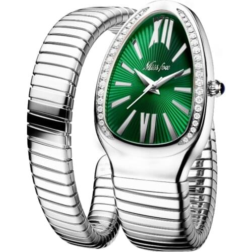 Silver Steel Bracelet Watches Women 2021 Fashion Ladies Quartz Watch Woman Snake Shape Relogio Femenino Creative XFCS Bangle New