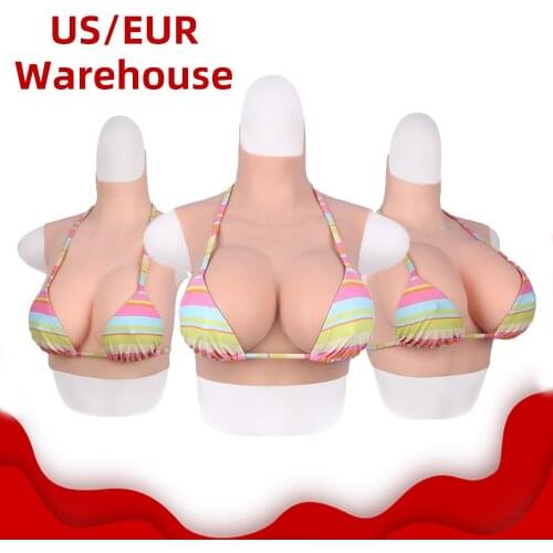 KnowU Big Tits C D F Cup Silicone Breast Forms Elastic Cotton Fake Boobs Transvestite Transgender Drag Queen Crossdresser
