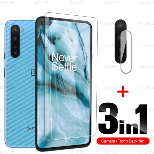 Screen Protector For Oneplus Nord Back Fiber soft film + Front Tempered Glass For One Plus Nord 10 5G 8T Camera Safety Film
