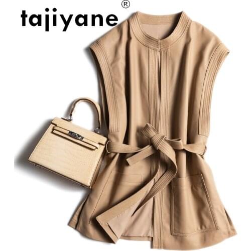 Korean Vest Womens Style Real Sheepskin Sleeveless Jackets Women Genuine Leather Vest Woman Cloth Femme Veste TN2850