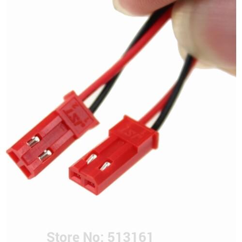 100 Pieces/lot 7.5cm 75mm 2pin Wire JST Cable Connector Male Pug Micro For RC Battery Lipo Helicopter