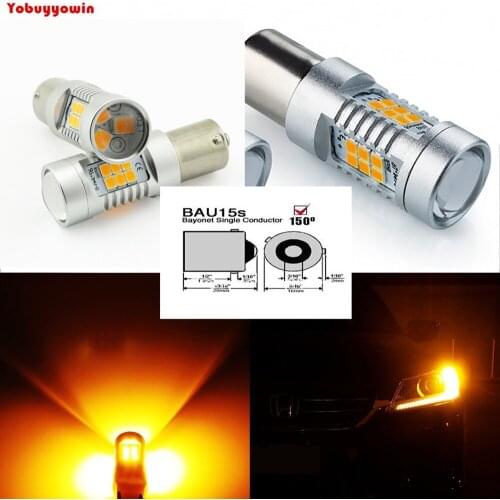 2Pcs/Lot 21W BAU15s PY21W 7507 21-SMD LED Replacement Bulb for Turn Signal Indicator or Corner Parking Side Marker Lights Amber