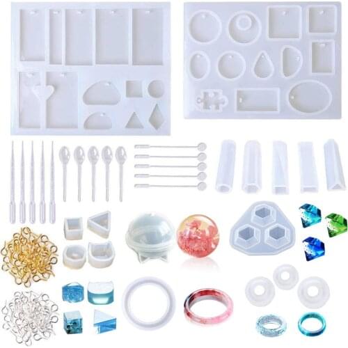 232 Pcs Jewelry Resin Silicone Casting Molds Tools Set Necklace Pendent Jewelry Molds for Hand DIY Jewelry Craft Making