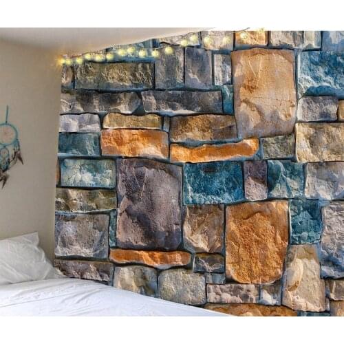 3D Digital Printed Window Treatments Curtains Bedroom Curtains Outdoor Indoor Colorful Tile Wall Window Curtain Panels Curtain