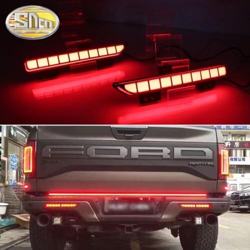 4-in-1 Functions LED Rear Fog Lamp Brake Light Dynamic Turn Signal Reverse Light Bumper Light For Ford F-150 F150 2016 - 2020