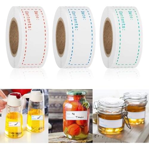 500pcs Removable Food Storage Labels 1x3in Refrigerator Freezer Labels Red-blue-green Date Remind Contents Food Labels Roll