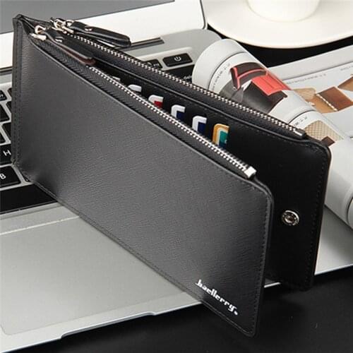 Mens Credit Card Baellerry Holder Concertine Fold Extendable Design High Quality PU Leather Male ID Cards Case Wallet Purse Bag