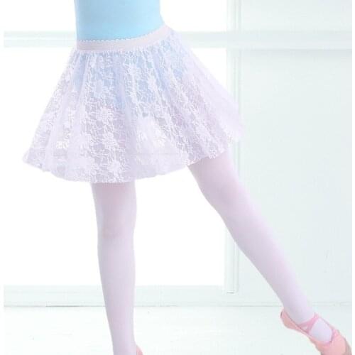 Kids Dresses for Girls 1pc Ballet Dance Skirt Mesh Lace Transparent Gymnastics Dance Wear Ladies Elastic High Waist Mini Skirts