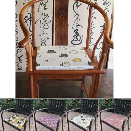 Geometric Tropical plant leaves Cushion linen Flamingo tropical palm leavest leaves non-slip soft and Chair mat Cushions carpet