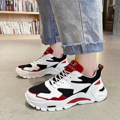 Plus Size Outdoor Chunky Man Sneakers Women Sports Shoes Sport Men Running Shoes Running White Red Baskets Sneakrs Runners E-802