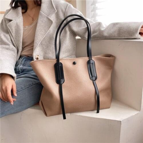 Fashion Big PU Leather Bags for Women 2020 Office Ladies Handbag Female Shoulder Bag Casual Designer Hand Bags 4 Colors BB86
