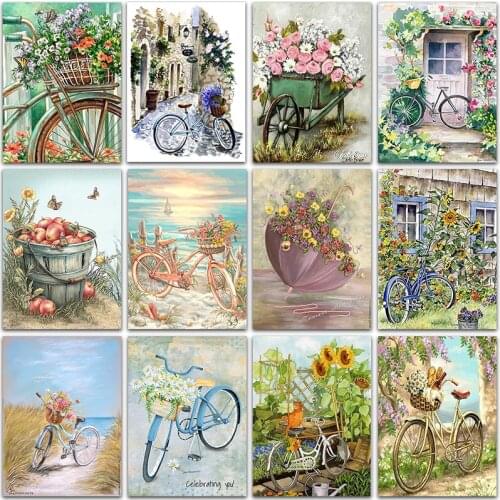 5D Diamond Painting Kit Cartoon landscape flower sunflower rose Full Square&Round Diamond mosaic Diamond embroidery Cross stitch