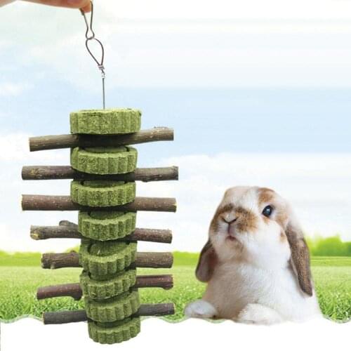 New Rabbit Rabbit Hamster Teeth Health Wood Grass Cake Heart Chew Molar Toy Stick Fit for Pets Grass Chew Toys branch Small pet