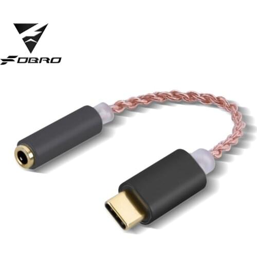 FDBRO New 32bit 384kHz Digital Decoder AUX Converter HIFI DAC Earphone Amplifier USB Type C To 3.5mm Headphone Audio Adapter