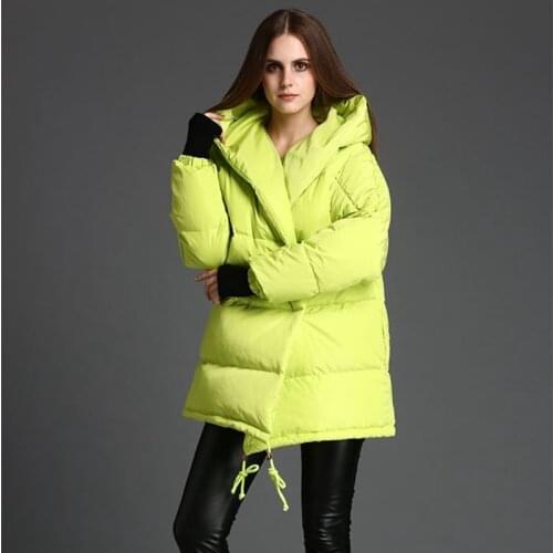 Autumn winter female down jackets medium cotton duck down womens clothes ladies black thick green warm fashion pink overcoat