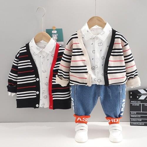 Autumn Children Clothes Baby Boys Jacket Suit T-Shirt Pants 3Pcs/sets Spring Kids Infant Clothing Toddler Sportswear 0-5 Years