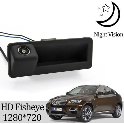 Owtosin HD 720P Rear View Trunk Handle Camera For BMW X6 E71 2008 2009 2010 2011 2012 2013 2014 E72 2009 2010 Car Monitor