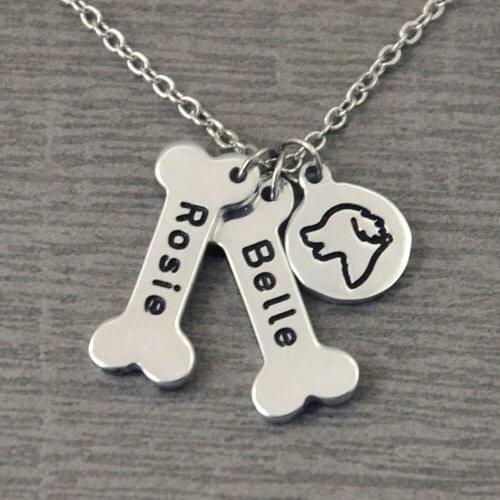 Golden Retriever Dog Necklace,Personalized Dog Bone Collar,Bones and Dog Breeds Print Collar,Custom Bones Charm