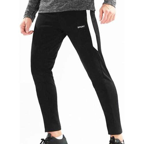 Casual Sport Pants With Zipper Pockets Men Running Pants Soccer Training Jogging Pant Fitness Gym Trousers For Men