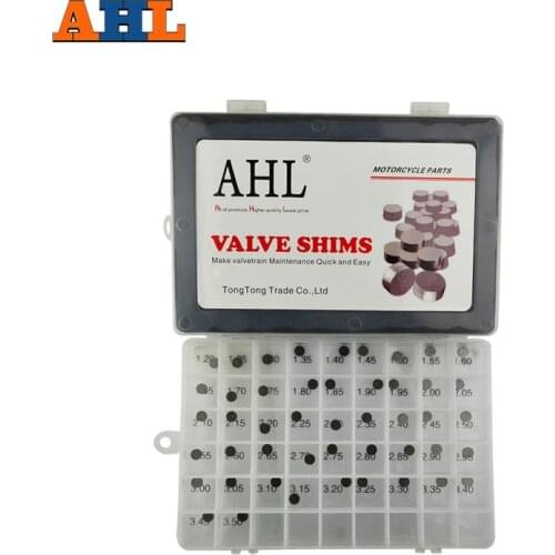 AHL 47pcs Motorcycle Engine Parts 7.48mm Adjustable Valve Shim Complete Refill Kit for Honda for Suzuki for Yamaha for Kawasaki