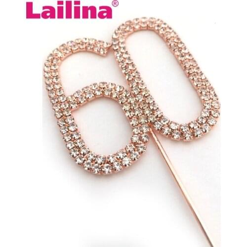 Rystal Rhinestone Double Heart Cake Topper Wedding 18th 20th 50th 60th 70th Brithday Anniversary Party Cake Decor