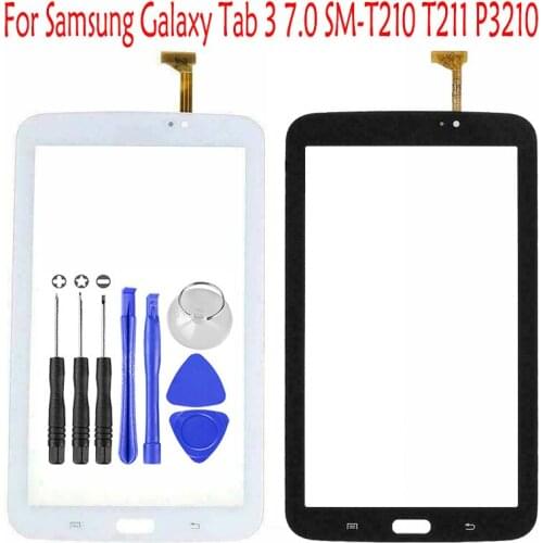 1 Pcs (Tested) For Samsung Galaxy Tab 3 7.0 SM-T210 T211 P3210 Touch Screen Digitizer Sensor Front Glass Lens Panel +Adhesive