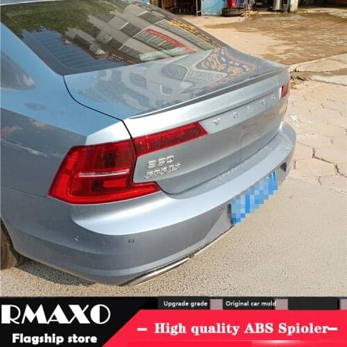 For VOLVO S90 Spoiler 2018-2019 VOLVO S90 High Quality ABS Material Car Rear Wing Primer Color Rear Spoiler
