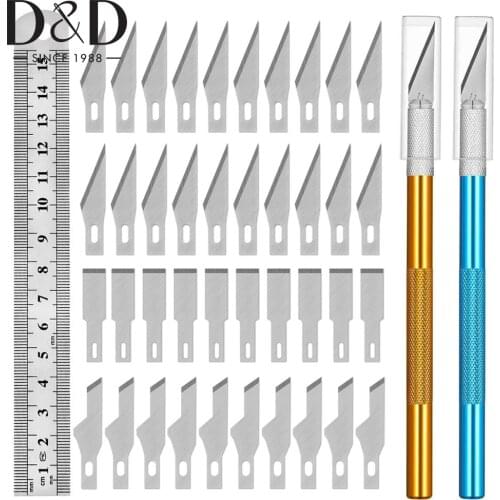 Precision Carving Craft Knife Hobby Knife Kit with 40 Spare Blades Sewing Measuring Gauging for DIY Art Work Cutting Tool
