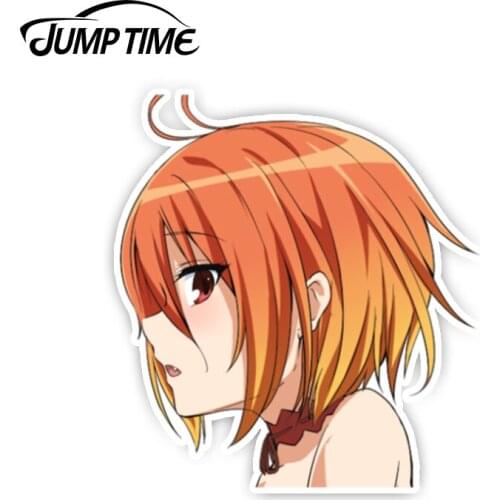 Jump Time 13cmx10.2cm For Amagi Brilliant Park Anime Cute Girl Salama Car Stickers Vinyl Decorative Waifu Cartoon Car Wrap Decal