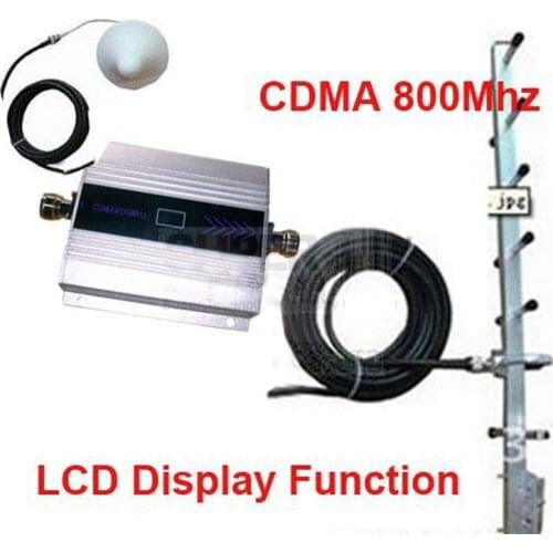 W/ 15Meter cable 9dbi yagi antenna CDMA booster gain 55dbi LCD display function CDMA 850Mhz mobile phone signal booster repeater