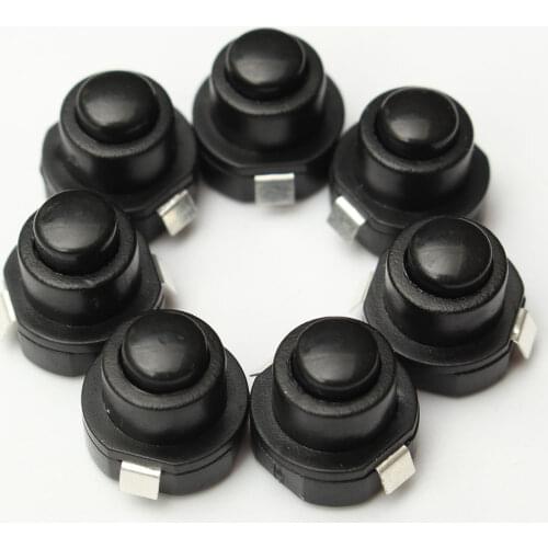 10PCS a lot Flashlight Torch Part Round Push Button Switch Black DC 30V 1A 10mm x 10mm (D*H)