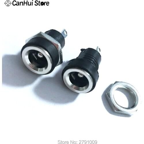 10PCS DC-022B 3A 12v for DC Power Supply Jack Socket Female Panel Mount Connector 5.5 mm x 2.1mm 5.5 mm x 2.5mm DC022B Connector