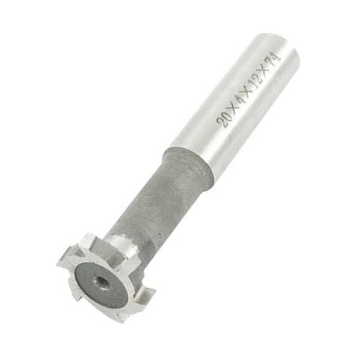 12mm Shank 20mm Cutting Diameter 6 Flutes HSS T Slot End Mill Cutting Tool