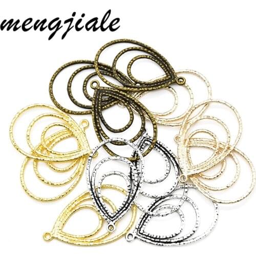 18pcs Tibetan Silver Plated Water droplets Charms for pendant necklace DIY 35*21*1.5mm