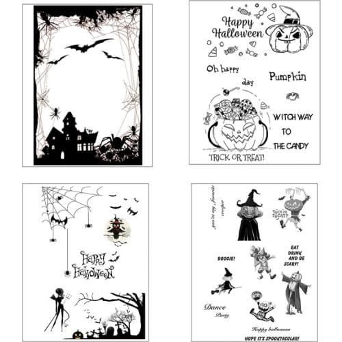 2020 Halloween New Element Craft Transparent Silicone Stamp for Scrapbooking DIY Photo album Decorative Clear Stamps Sheet