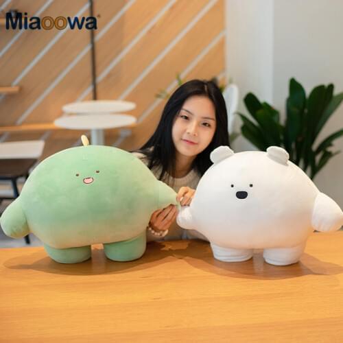 25/40cm Fat Cartoon Animals Plush Toy Cute Stuffed Dinosaur Penguin Polar Bear Bunny Baby Doll Soft Nap Pillow Sofa Cushion Gift