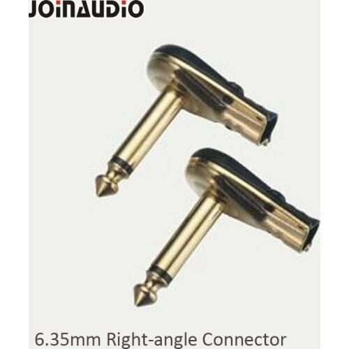 6.35mm Right Angle Mono Electric Guitar Plug(2pcs) 90 Degree Elbow 6.5mm Sophomore Audio Microphone Power Amplifier Connector