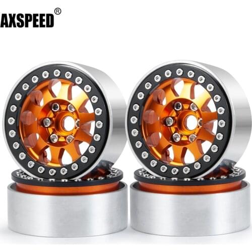 AXSPEED 1/2/4Pcs Metal 1.9inch Beadlock Wheel Hub Rim for 1/10 RC Crawler Axial SCX10 90046 CC01 Traxxas TRX4 D90