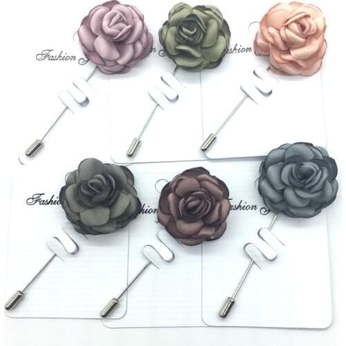 Fabric Flower Pins Brooches Lot Muslim Hijab Pins Jewelry For Women Wedding Lapel Pins