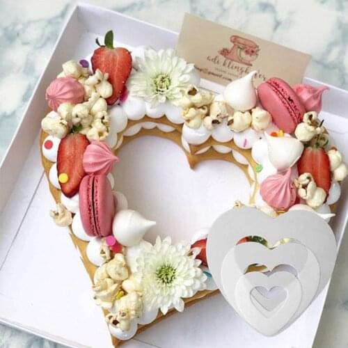 Heart Shape Cake Mold PET Plastic Cake Decorating Tools Confeitaria Maker Useful Baking Accessories 6/8/10/12/14inch Valentines