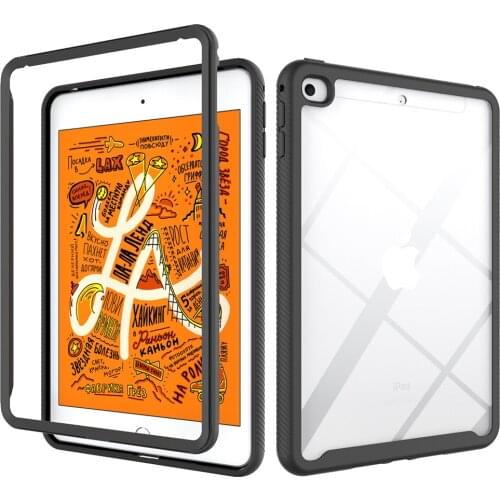 2 in 1 Hybrid Heavy Duty Rugged Cover For Ipad Mini 2019 Crystal Hard Tablet Case Clear Full Protective Cover Mini4 Mini 5