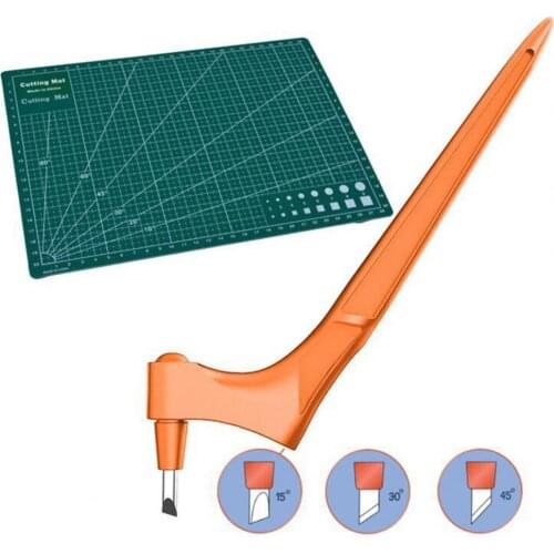 1 Set Craft Engraving Pen Sharp 360-Degree Rotating Stainless Steel Blades Cutting Mat Paper Cutter Leathercraft Carving