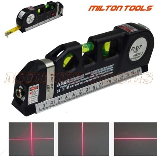 4 in 1 Infrared Laser Level Cross Line Laser Multipurpose Level Laser Horizon Vertical spirit level tool with 2.5m measure tape