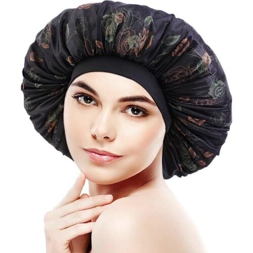 Cross-border special for oversized loose round cap Simulation silk retro nightcap Headband Cap Moon Hat bonnets